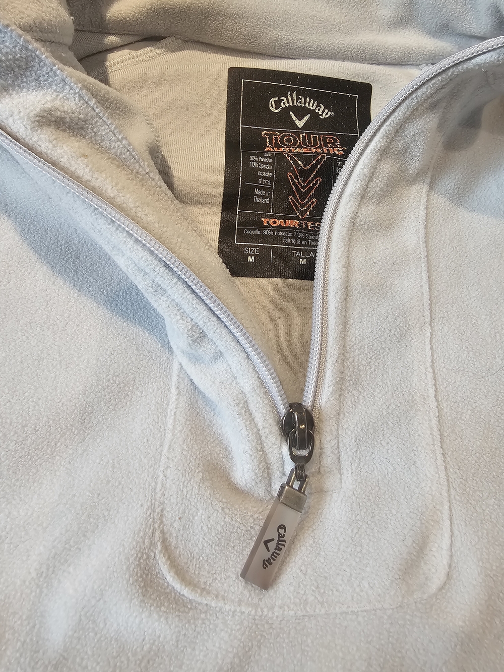 Callaway Men’s Light Gray Quarter-Zip Fleece Sweater